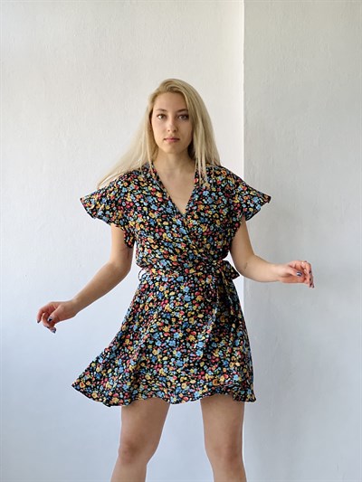 Retrobird Pamuklu Viskon Kumaş Renkli Yumuşak Dokulu Kadın April Şortlu Elbise