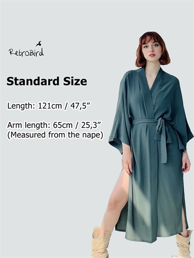 Retrobird Khaki Long Kimono